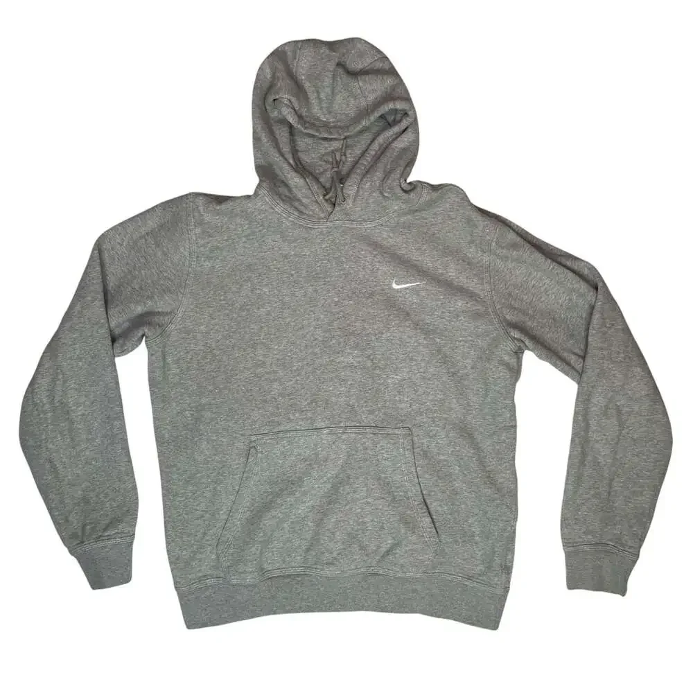 Nike Center Swoosh Hoodie Gray Pullover Sweatshirt Men’s Large